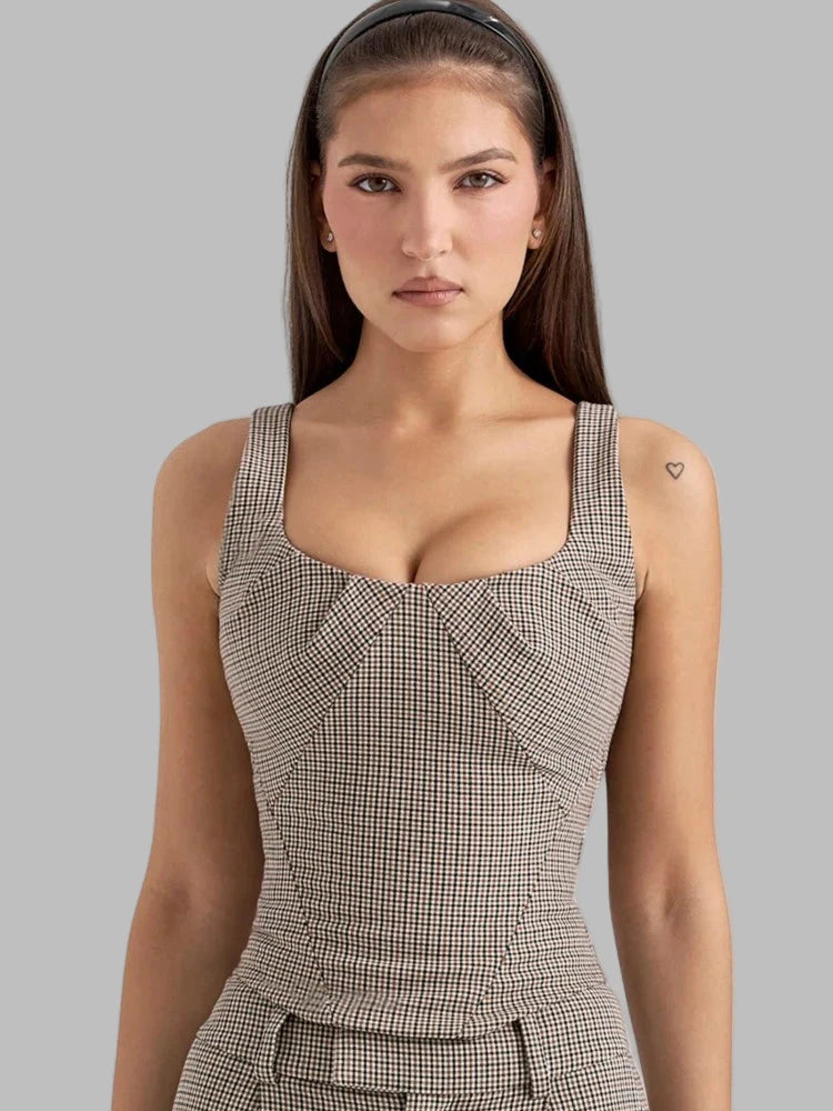 Plaid Reverie Top